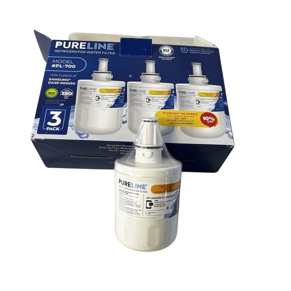 Pureline Refrigerator Water Filter 2 pk #PL-700 ‎ Samsung DA29-00003G Taste Odor - Picture 3 of 6